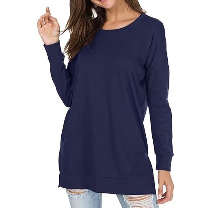 New All-match Long-sleeved T-shirt Solid Color Round Neck Casual Top Women's Autumn Bottoming Long-sleeved Underwear DB3007