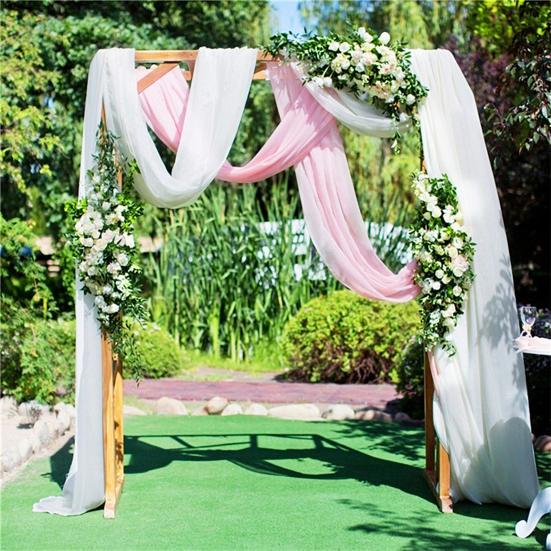 2Pcs/Set Backdrop Drapery Glitter Fade-resistant Wrinkle-Free Decoration Soft Elegant Outdoor Wedding Arch Draping