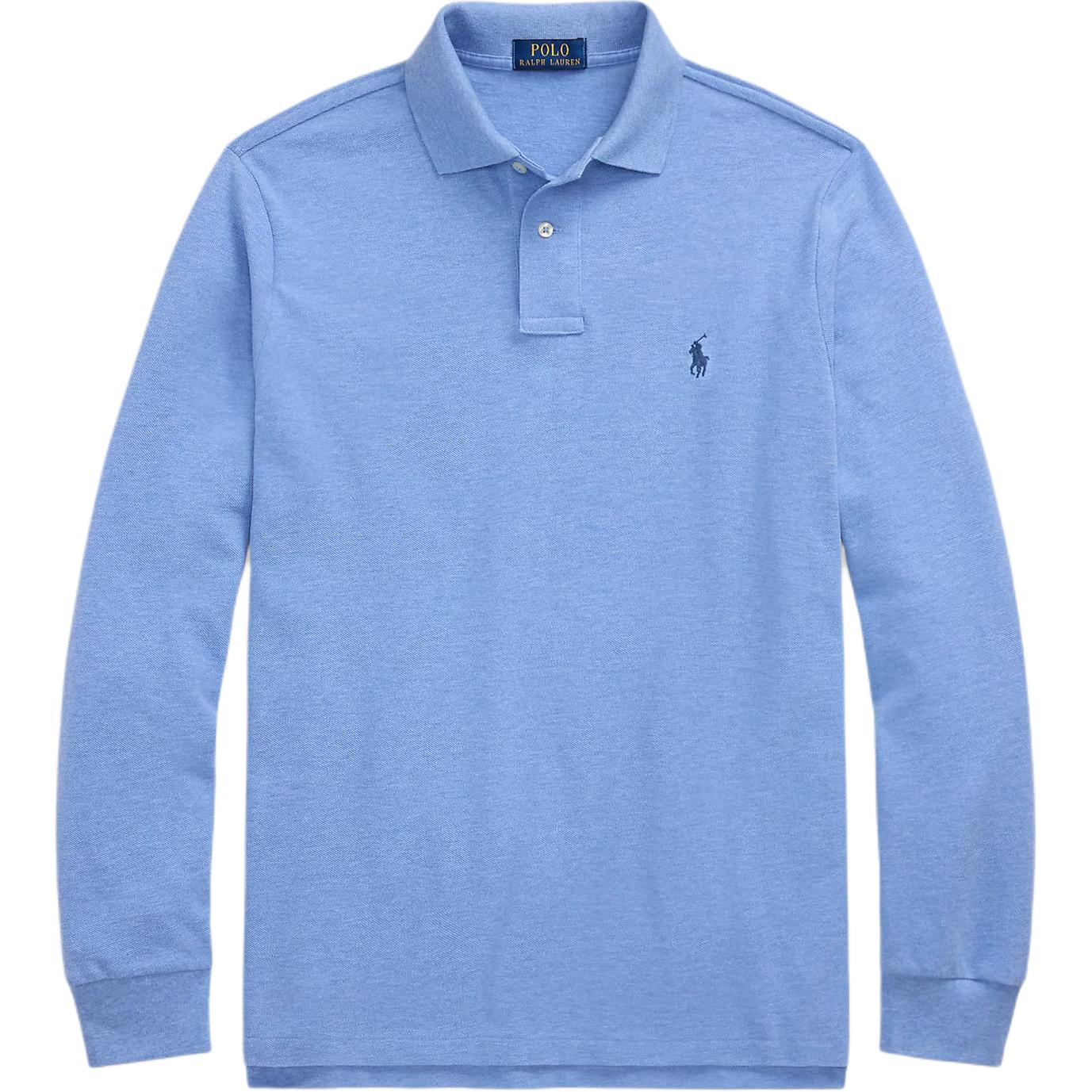 

Polo Ralph Lauren Custom Slim Fit Сетчатая рубашка поло с длинным рукавом Мужские топы Королевско-синий 710680790-143 XS