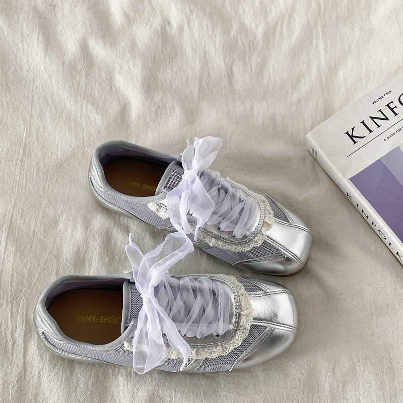 Mesh comfortable breathable flat casual shoes 2025 spring and summer new ballet sweet niche Forrest Gump sports shoes women