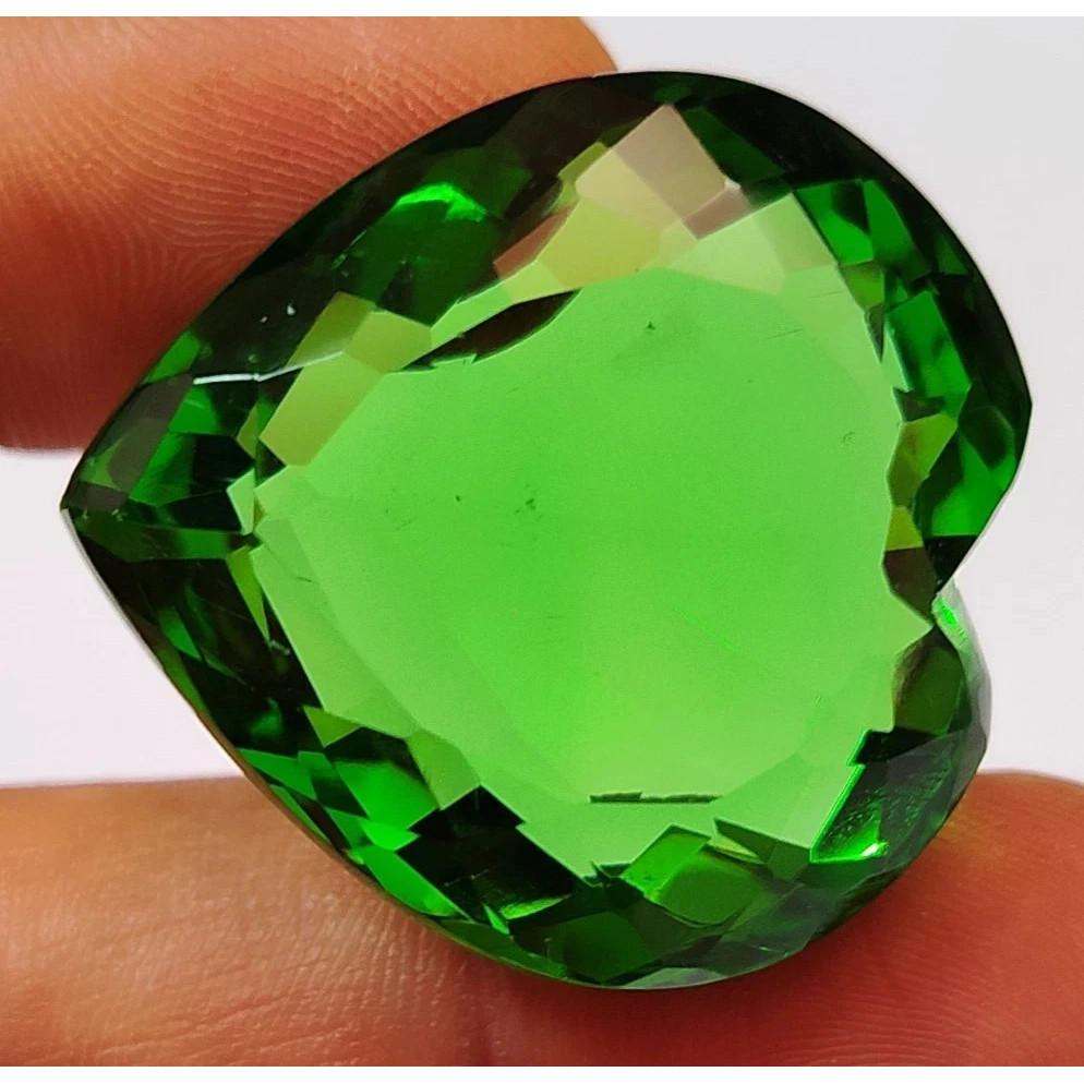 Certified 250 Ct Natural Brazilian Heart Cut Best Green Topaz Loose Gemstone