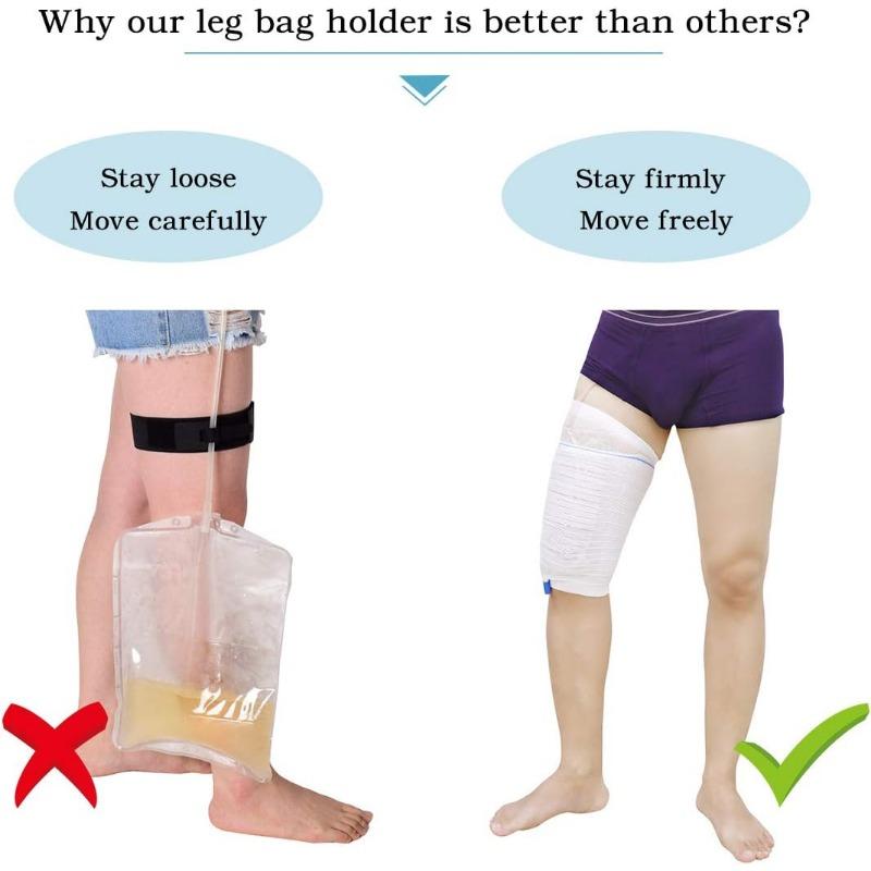 HANSILK Catheter Leg Bag, 2 Pcs Professional & Washable Catheter Leg Bag Holder Stitched Wrapped Convenient Urine Bag Designed for the Incontinent