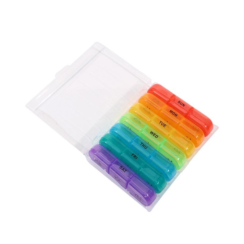 Portable 21 Compartment Weekly Travel Medicine Case Multifunctional Plastic Pill Organizer Containers for Pocket Purse Briefcase