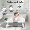 Portable Travel Baby Bath Tub for Toddler 0-36 Month,foldable Bathtub with Real-time Temp Monitor&Soft Cushion for Newborn