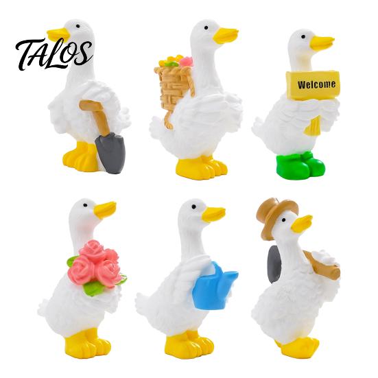 Small Landscaping Accessories Mini Garden Duck Figurine, Cute Farm Dolls, Desktop Animal Figurines for Car Dashboard Figurines, Micro Landscape