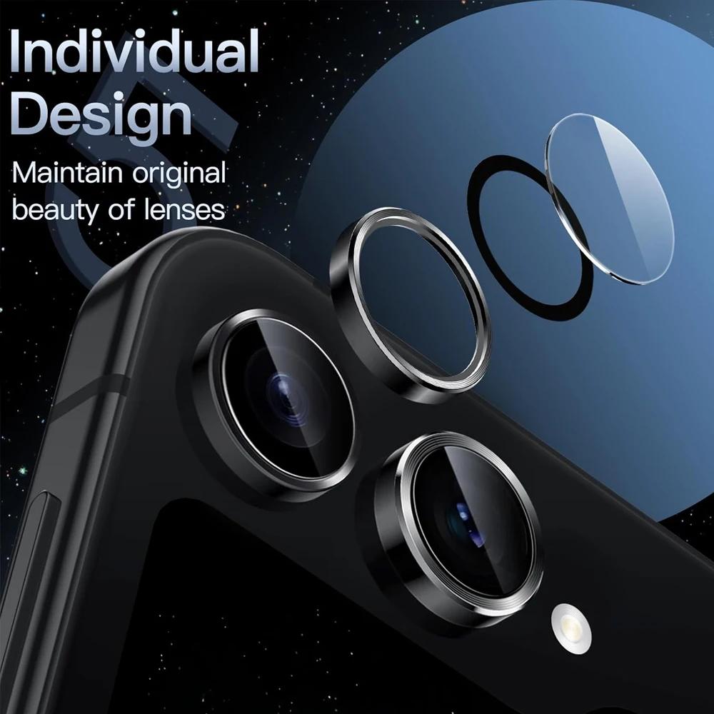 Metal Ring Camera Lens Protective Cover Flim For Samsung Galaxy Z Fold 7 6 5 4 Anti-scratch HD Definition Glass Lens Protect Cap