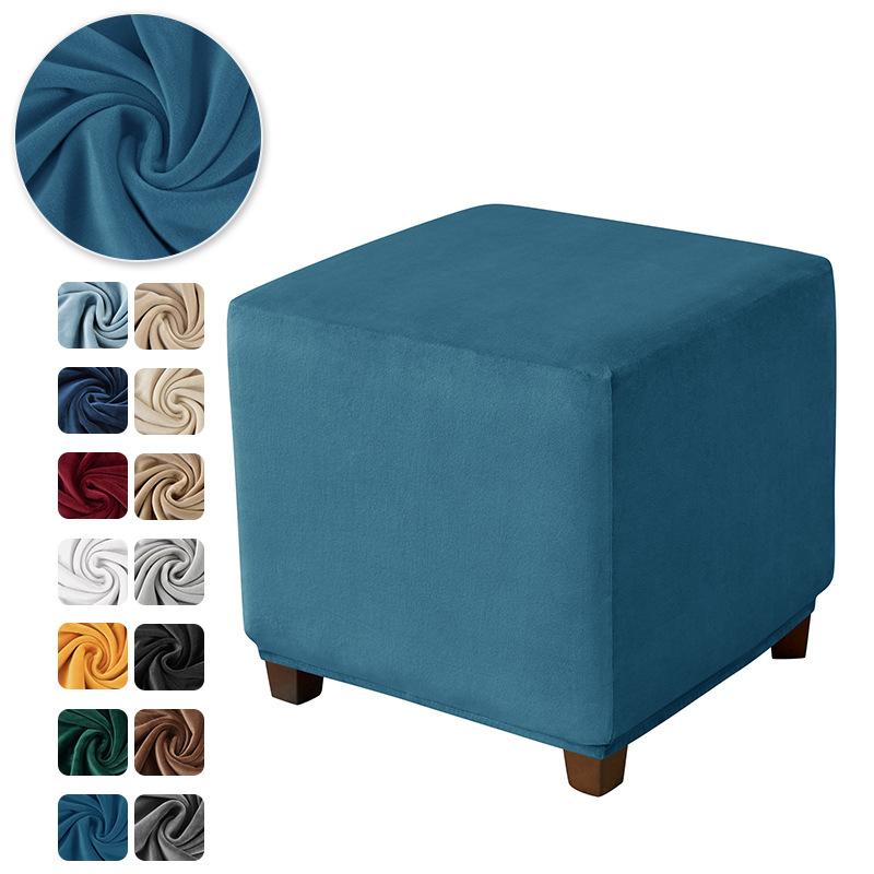 

Thickened Silver Fox Velvet Solid Color Square Foot Pedal Covering Home Use Hotel Sofa Foot Stool Covering Foot Stool Dust Cover Latest Style 33*33*38CM павлин голубой