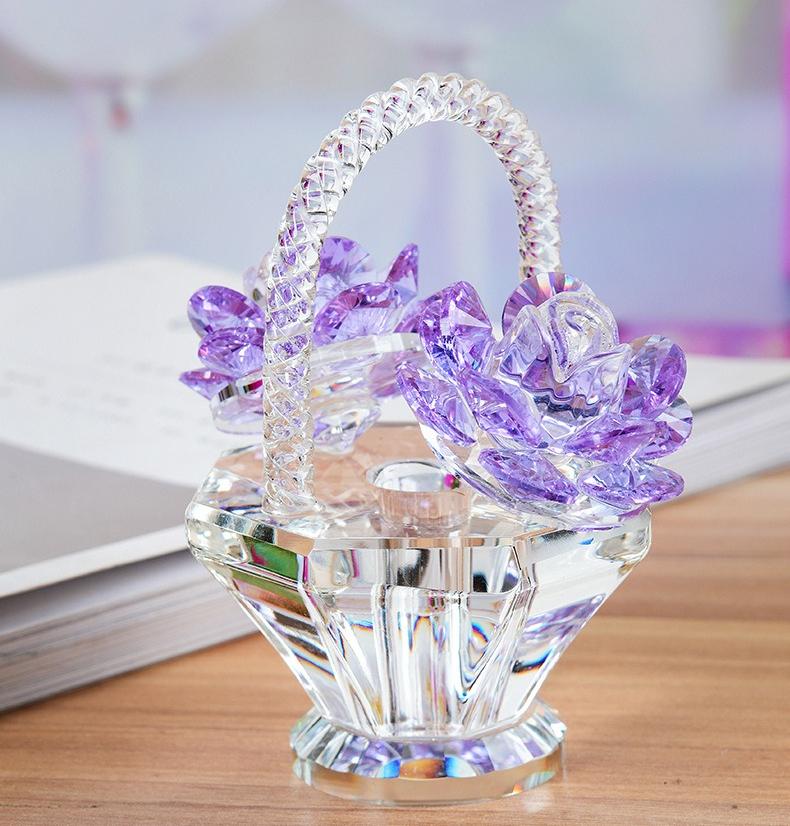 

Creative Crystal Flower Basket Ornaments, Living Room Wine Cabinet, Wedding Gifts, Teacher s Day Gifts,table, Car Ornaments