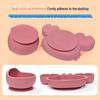Crab-Themed Silicone Tableware Set: 9-Piece Baby Feeding Kit with Meal Plate, Bowl, Spoon, and Fork