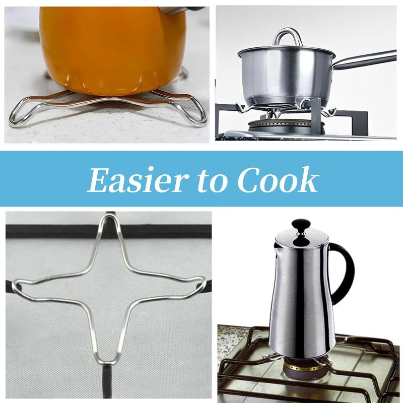 1pcs Gas Stove Support Stand, Stainless Steel Stand, Camping Iron Stove Ring, Heat Diffuser, Small Pot Stand, Kitchen Cooking