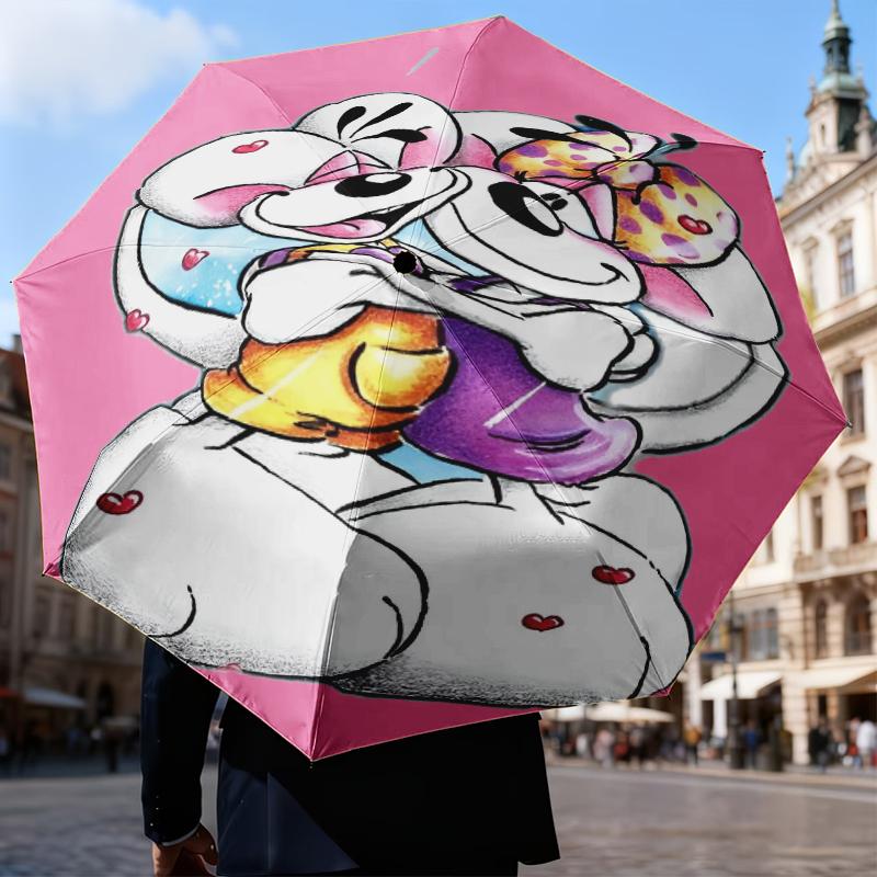 Diddl Love And Friendship In Pastel Umbrella Folding umbrella, automatic umbrella 8-Frame for Travel, camping Use Gift for Halloween Christmas