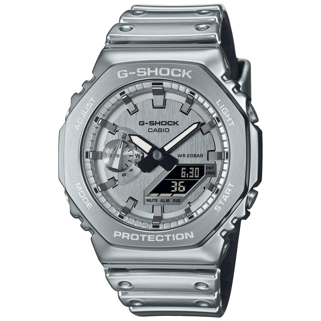 Casio G-SHOCK Herrenuhr, Fine Metallic Serie, GM-2100YM-8AJF, Silber, japanische Version