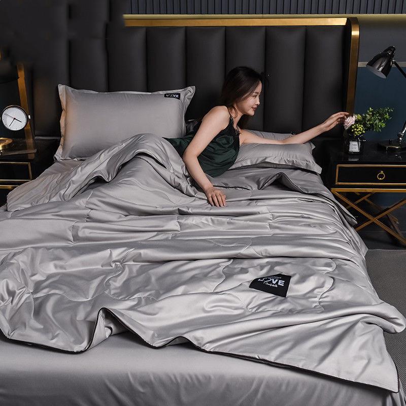 New Washed Ice Silk Naked Sleep Air Conditioning Summer Cool Quilt Single Double Spring And Autumn Thin Bedding No Pillowcase