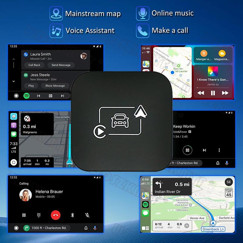 Universal Car Wireless Carplay Box Wireless Android Auto 2IN1 Adapter For Toyota VW Golf Mazda Honda Peugeot Seat Fiat KIA