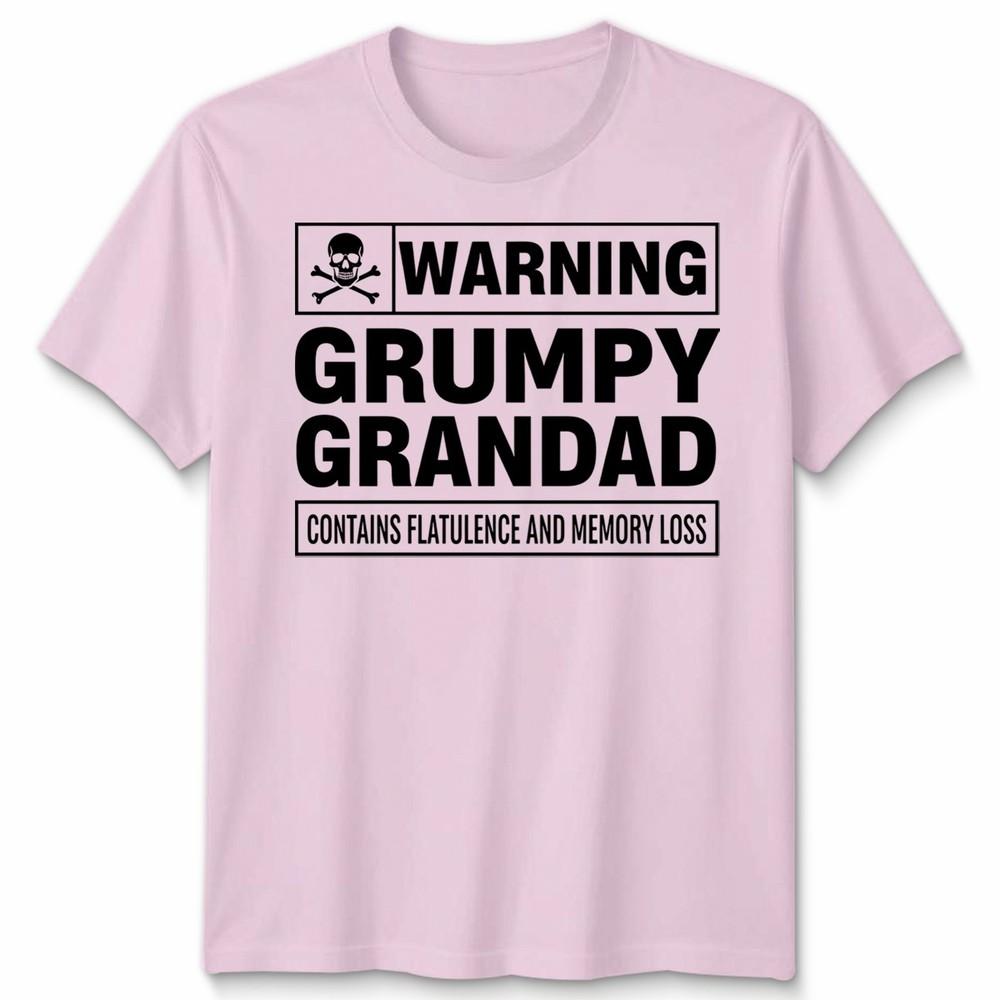 Warning Grumpy Grandad Unisex T Shirt Funny Gift Xmas Present Fathers Day Tee