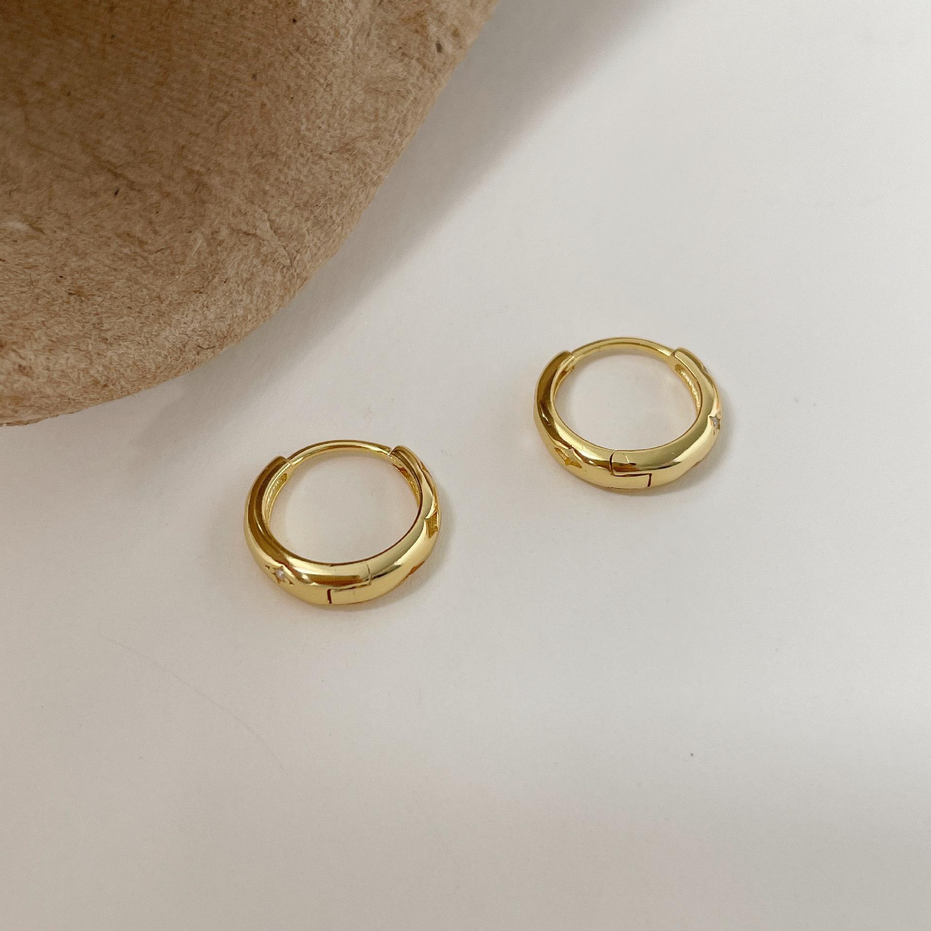 

ANENJERY Серьги-звезды из циркония для женщин, нишевый темперамент, универсальные модные ювелирные изделия, подарок золотой