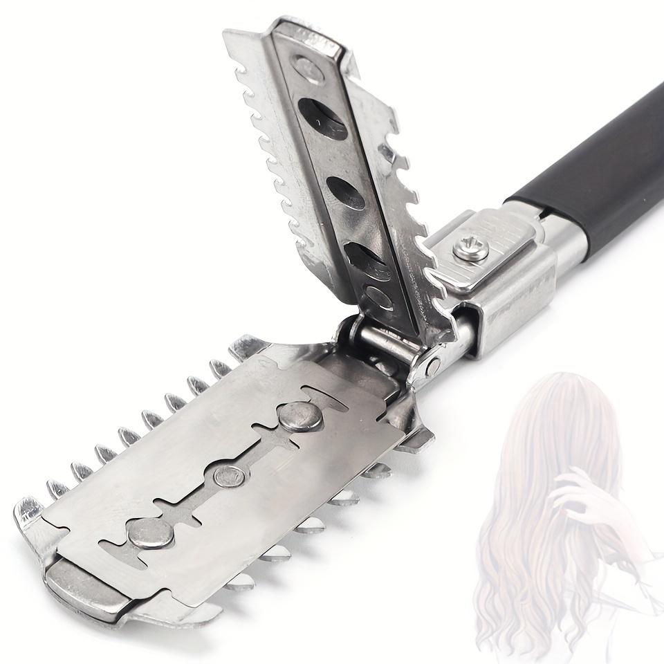 Double Sided Hair Thinner Trimmer Razor Comb Cutting Scissors Tool for Home Salon Haircut Styling, Manual Hair Cutting Thinning Barber Comb