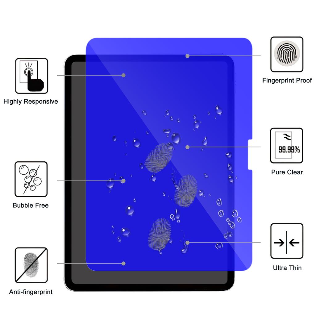 For iPad Pro 11 (2024) Tempered Glass Screen Protector Blue Light Blocking Screen Film