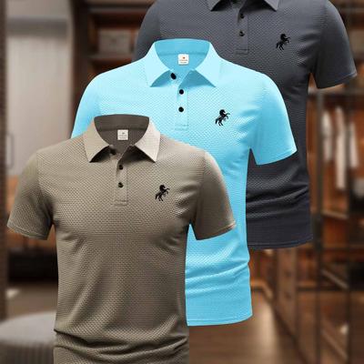 3er Pack Herrenhemden für den Sommer, Schnelltrocknendes Gewebe, Unifarbenes Reversdesign, Mehrfarbiges Set, Weich und Zart, Bequem und Vielseitig