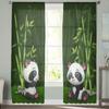 Cartoon Baby Panda In The Jungle Bamboo Sheer Curtains For Bedroom Living Room Tulle Curtains For Kitchen Window Voile Curtains