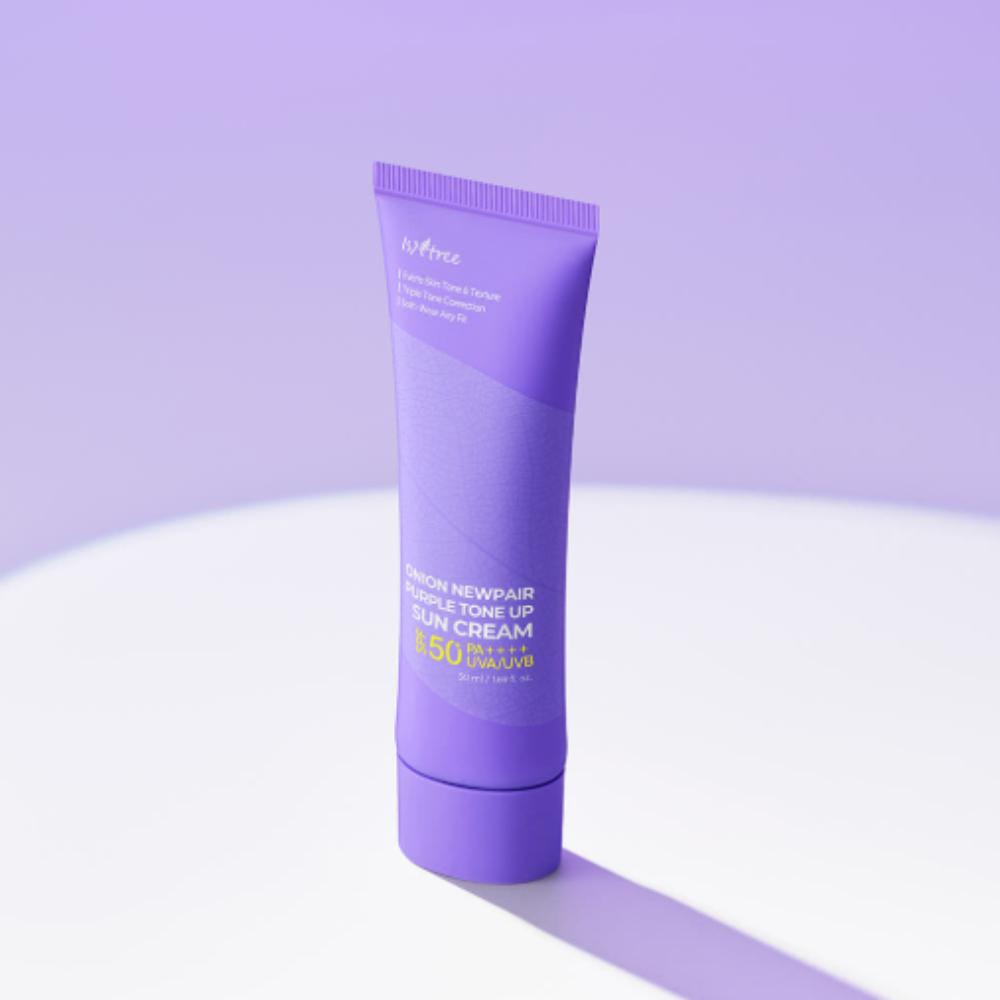 

Isntree Onion Newpair Фиолетовый тонирующий солнцезащитный крем 50 мл Уход за покраснениями и осветление SPF50+ PA++++ Солнцезащитный крем