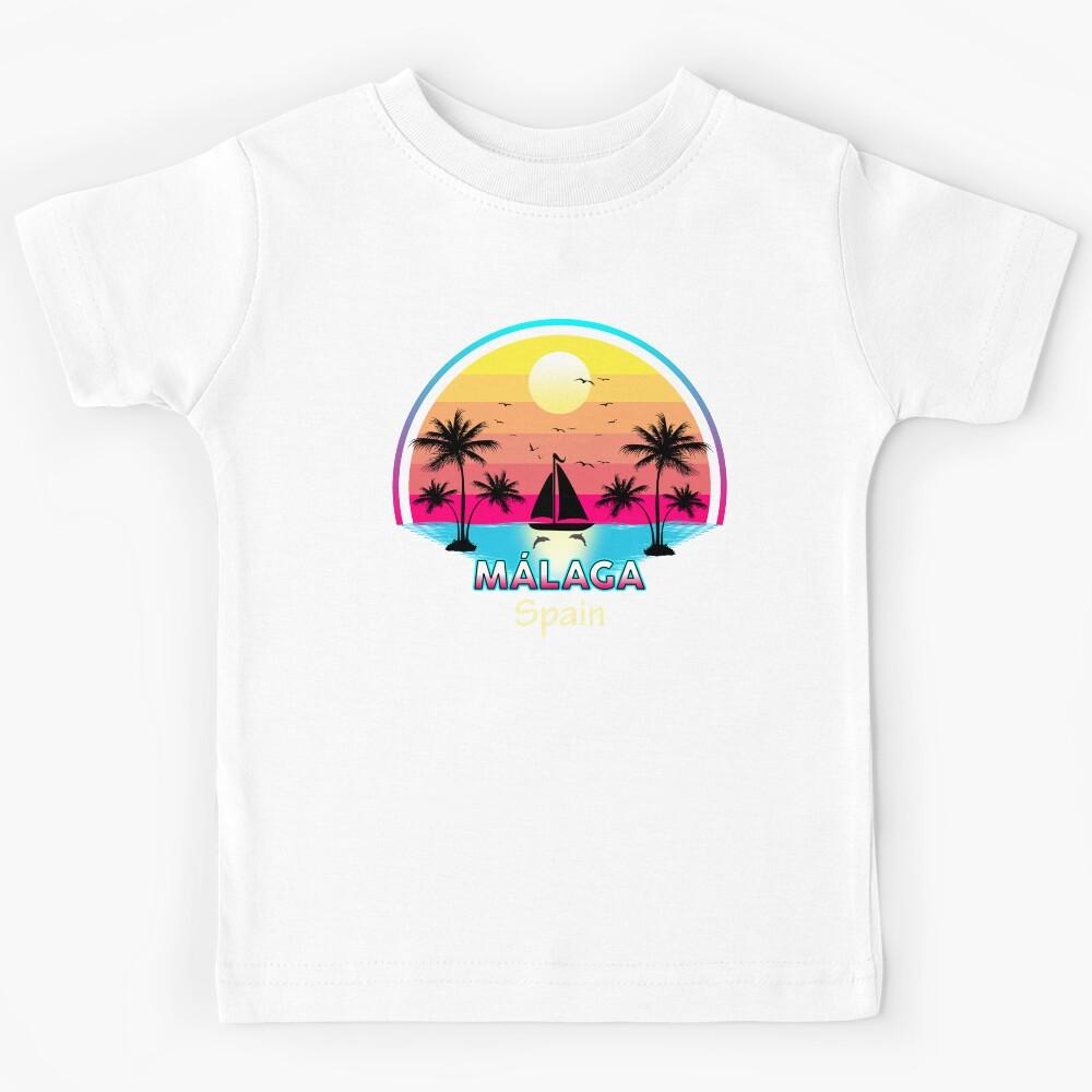 Malaga Spain Andalusia Mediterranean Marbella Summer Vacations Kids T-Shirt 120