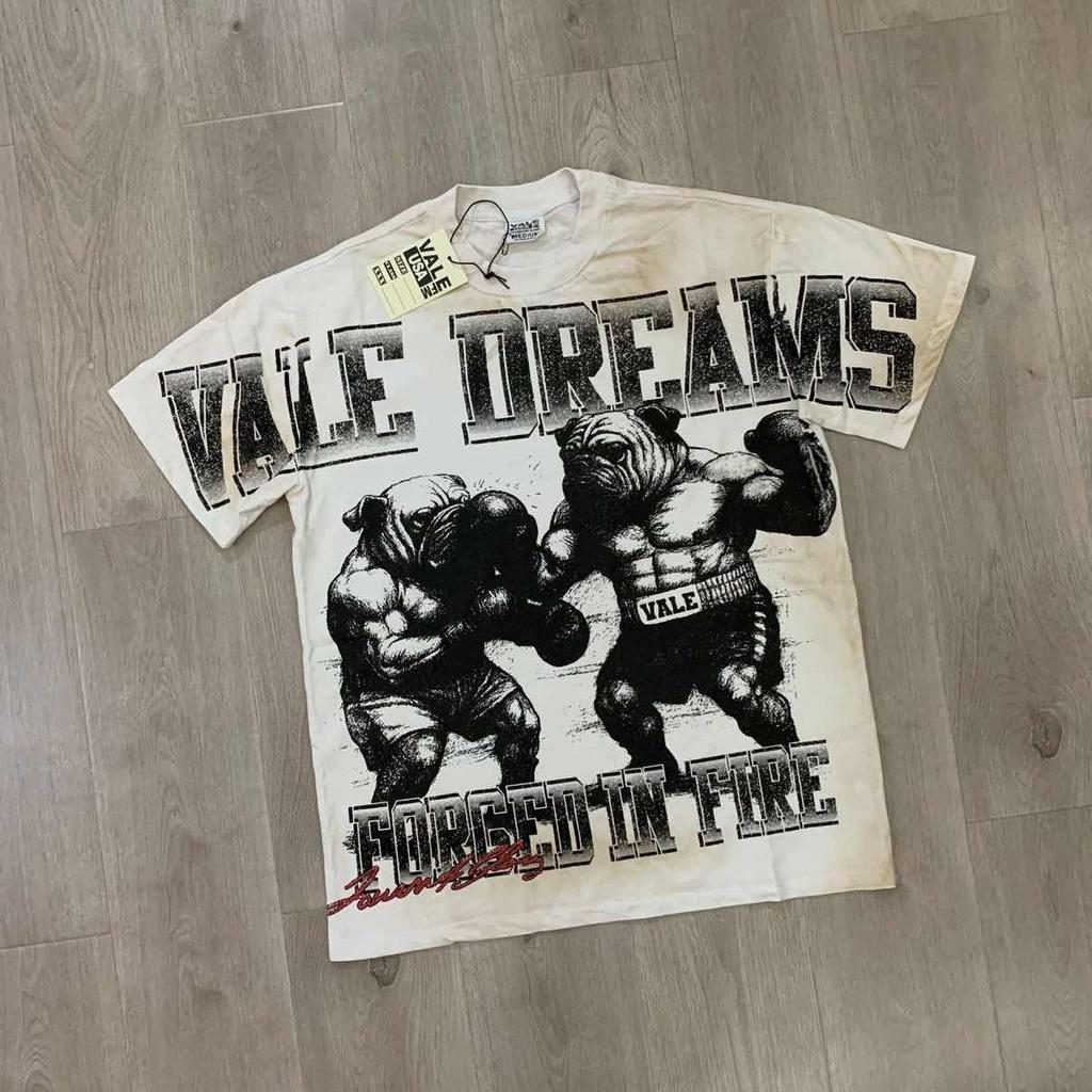DRIPX T-shirt da uomo a maniche corte, 100% cotone, morbida, comoda e casual, vestibilità larga streetwear, modello a fantasia 'Valley Pattern 1'