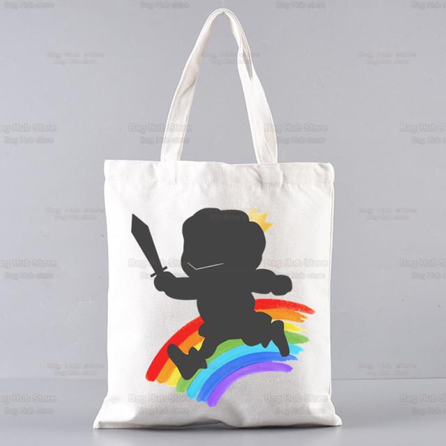 Bojji Shopper Bag Print Japanischer Anime Ousama Ranking Canvas Tragetasche Handtaschen Damen Ranking of Kings Tasche Harajuku Umhängetaschen