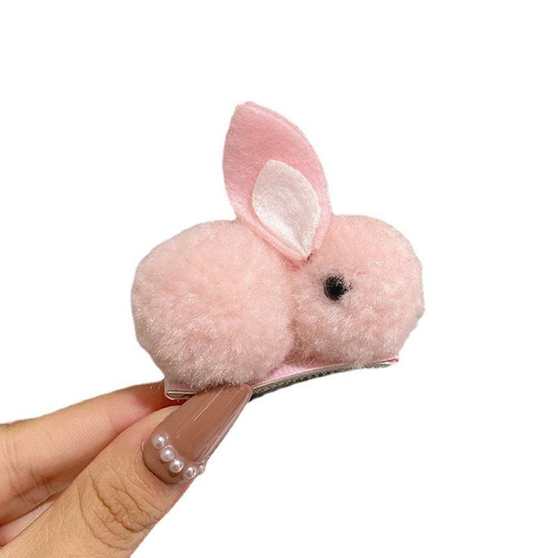 Autumn And Winter Cartoon Children'S Hairpin Three-Dimensional Plush Cute Bunny Hairpin Baby Does Not Hurt Hair Side Clip Hair Accessories Girl