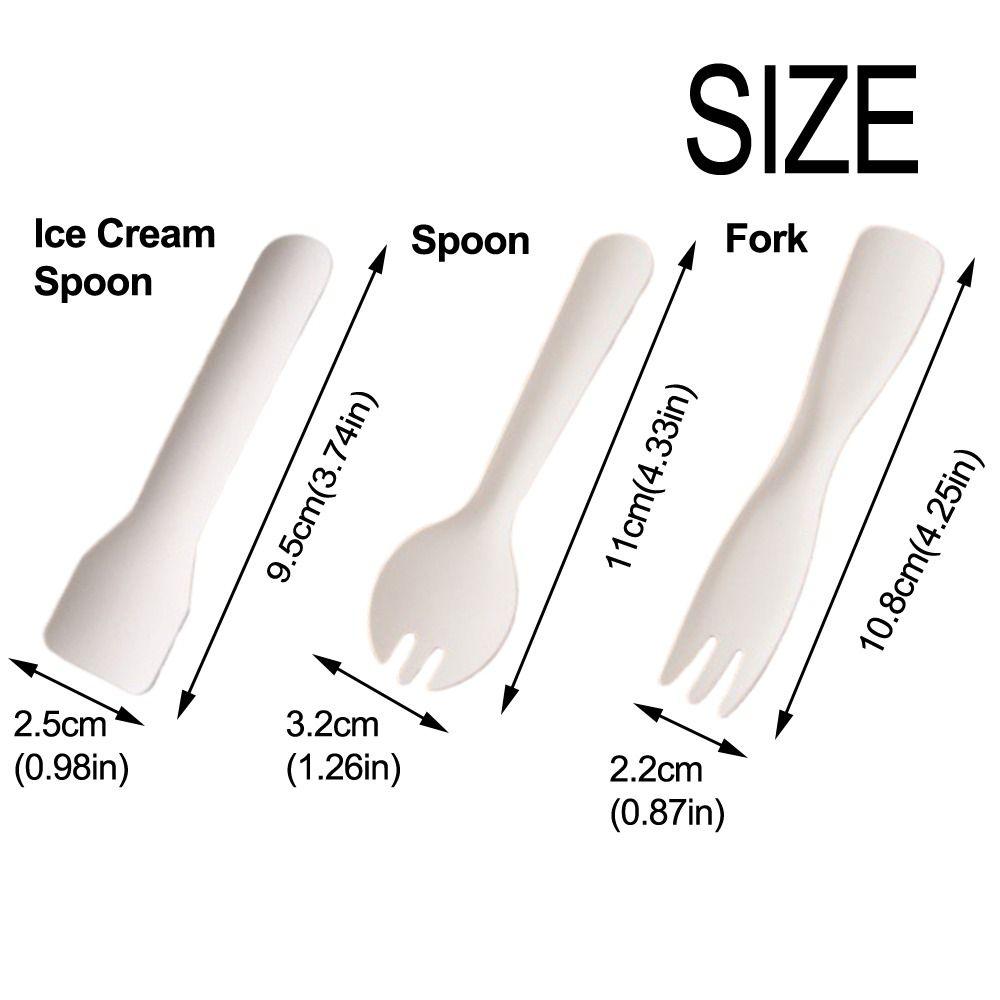 100Pcs Individual Packing Disposable Spoon Fork Eco-Friendly Dessert Cake Scoop Household