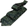 [Yukie] Nishijin-ori Silk Necktie - A musical note motif necktie, perfect for music lovers and a favorite among music gift shops (Moss)