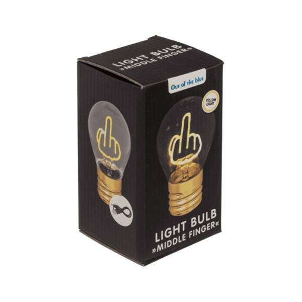 Middle Finger LED Bulb FUCK Rechargeable Battery and On Off Button