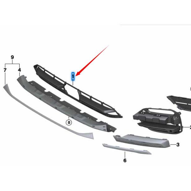 BMW X3 G01 Front Bumper Lower Center Grille