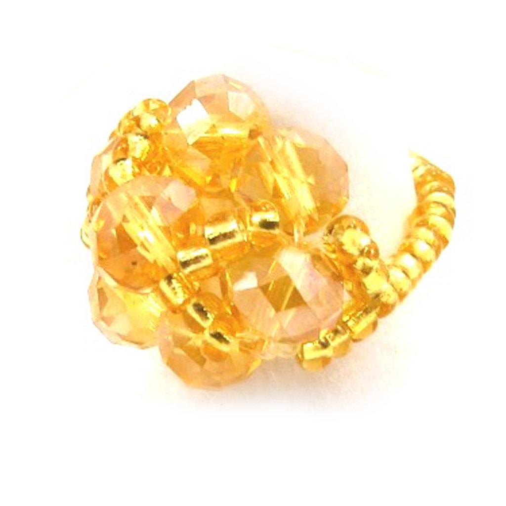 Les Trésors De Lily [R8213] - Bague ajustable perles 'Scarlett' jaune doré - 15 mm