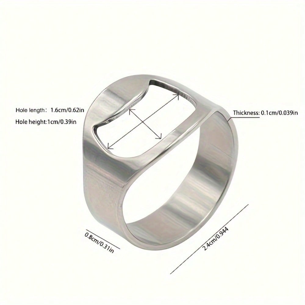 1pcs Stainless Steel Ring Bottle Opener, A Creative Ring Soda Beer Bottle Opener, A Portable Beverage Opening Tool - Durable And Easy To Use