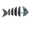 Nordic-Mediterranean Wooden Fish Skeleton Wall Shelf - Decorative Hanging Storage for Coastal Home Decor