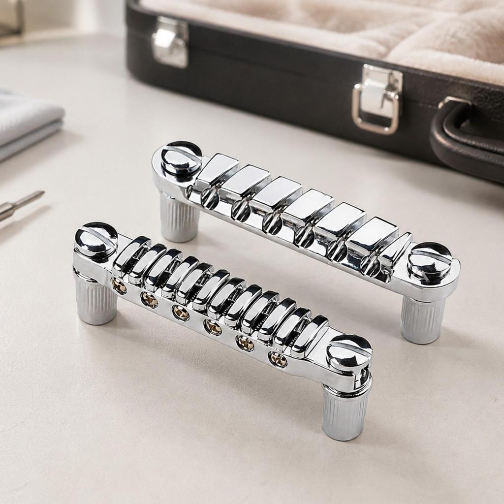 LP-Style Guitar Bridge Tuning Stability 6-String Chrome