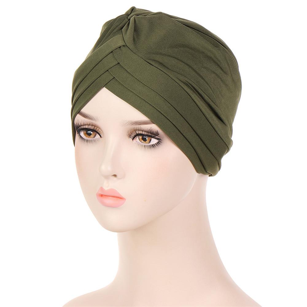 Indian Turban Muslim Women Hijab Floral Printed Hat Cancer Chemo Cap Islamic Hair Loss Cover Beanie Bonnet Head Scarf Pleated