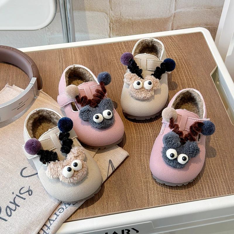 2024 Children Casual Shoes for Girls Winter New Fashion Korean Style Soft Sole Anti-slippery Versatile Chic Warm Leather Shoes