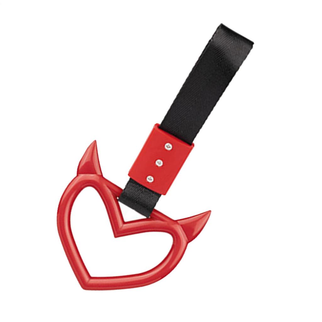 Gerinkoken Car Sling Leather Heart Shape Car Handle Rest Car Grab Handle Strap Heart