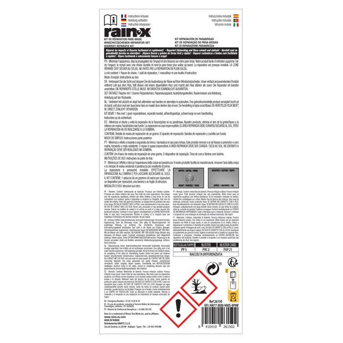 Kit De Réparation Pare Brise - RAIN-X - Résine - Outil De Réparation - Maroufler