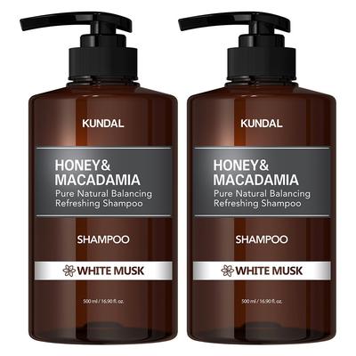 Kundal Miód i Makadamia Szampon Naturalny Zapach Białego Piżma, 500ml, 2 sztuki