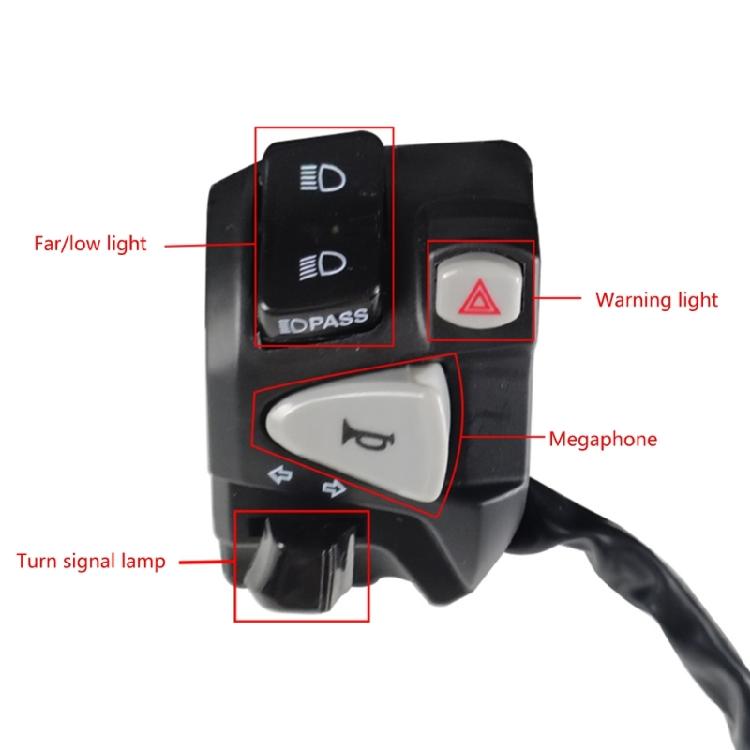 Motorcycle Horn Turn Signal Switch 22mm Handlebar Switch Replace for 150