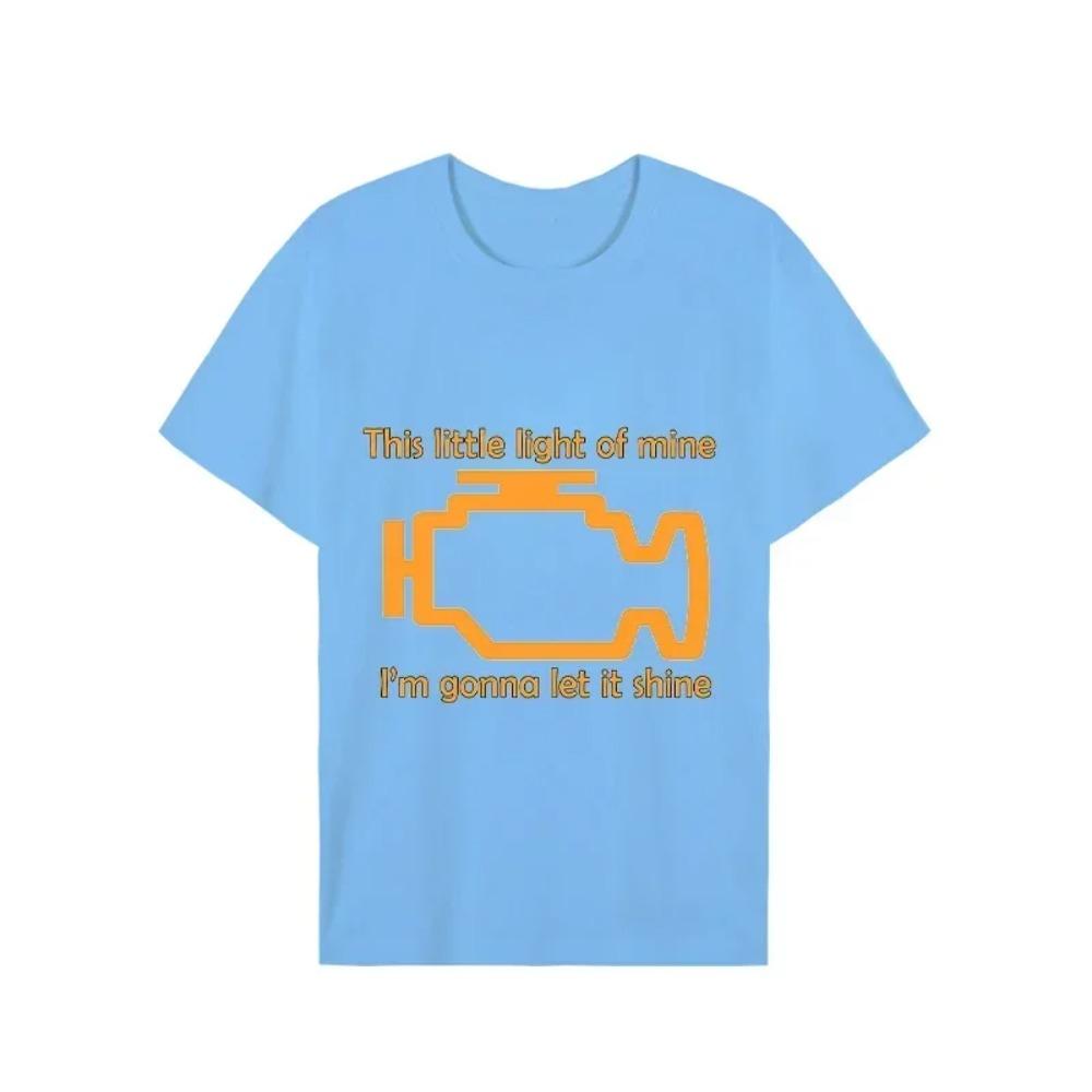 2023 Tee Shirts for Men Check Engine Let It Shine Mechanic Funny Design T-shirt Short Sleeve Tops Men Women T-shirt Tee Oversize