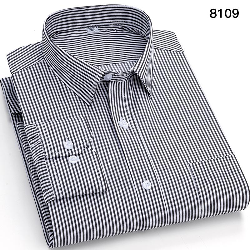 Men's Autumn Striped Business Casual Long-Sleeve Shirt