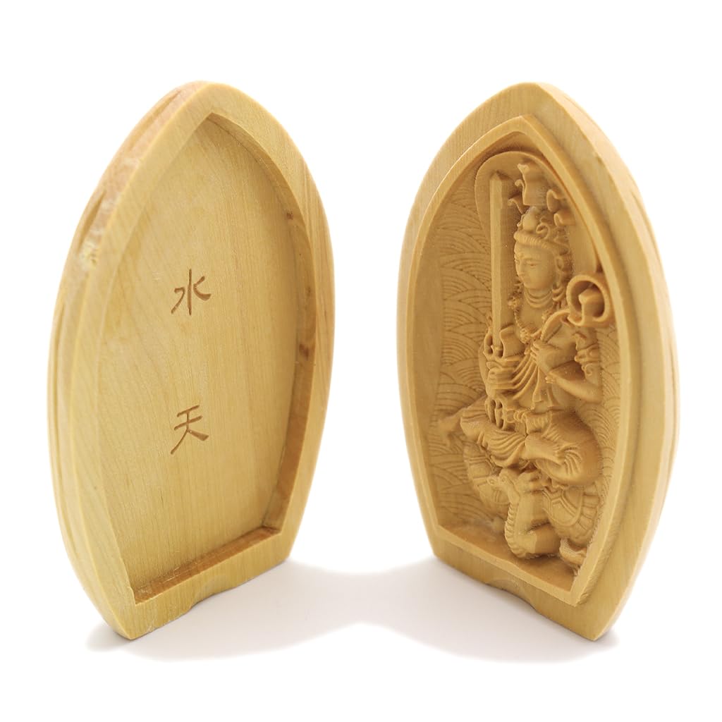 Kurita's Special Buddhist Statue [Guardian Deity] Suiten (Lotus-Shaped Incense Holder Buddha [Pocket Buddha]) Guardian Deity (Height 6.2cm, Width