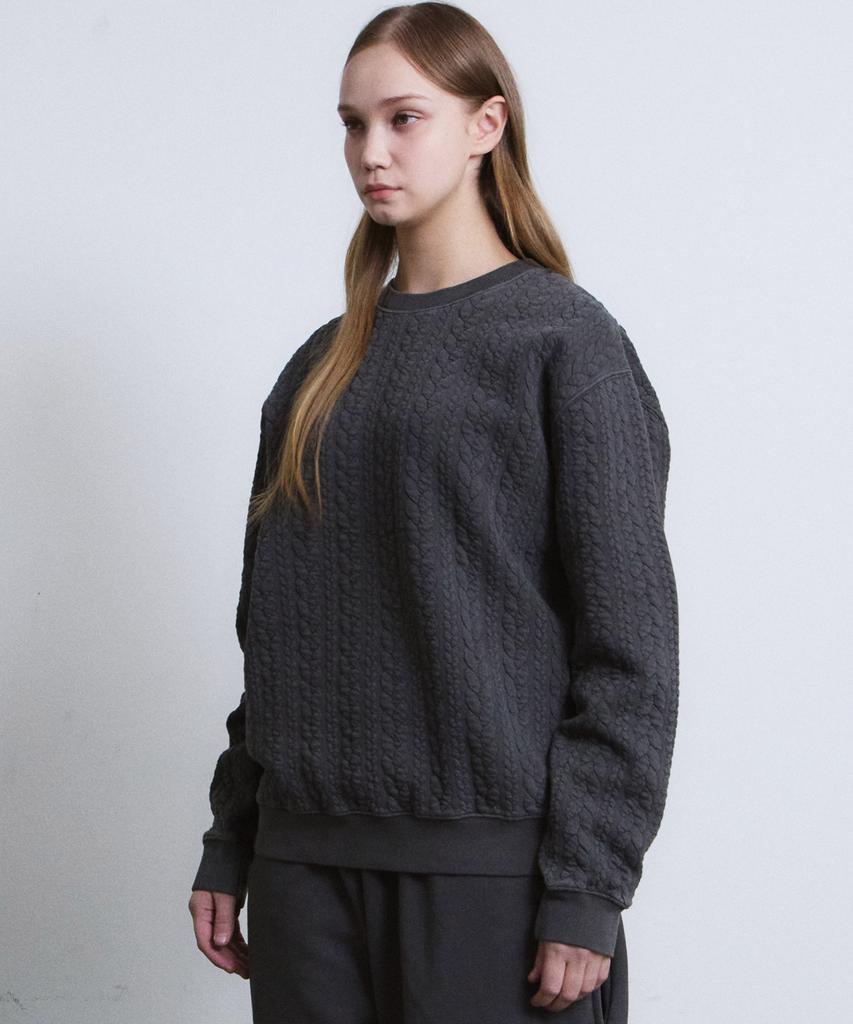 ADERNM Granma Cable Sweatshirts (Charcoal)