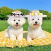 Dog Shade Straw Hat Outdoor Pet Lace Princess Hat Lace Bow Straw Hat Dress Up Ragdoll Cat Hat