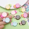 10 Multicolor Resin Bow Lollipop Charms for DIY Jewelry