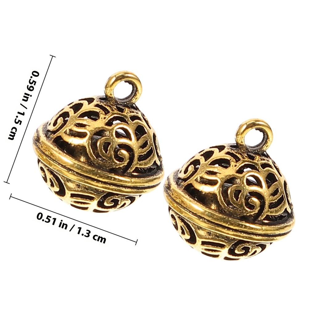 20pcs Crafts Bells 12mm Diy Bell Pendant Hanging Bell Charm Decor Alloy Mini Bells For Bag Pendant Craft Keychain Retro Ornament